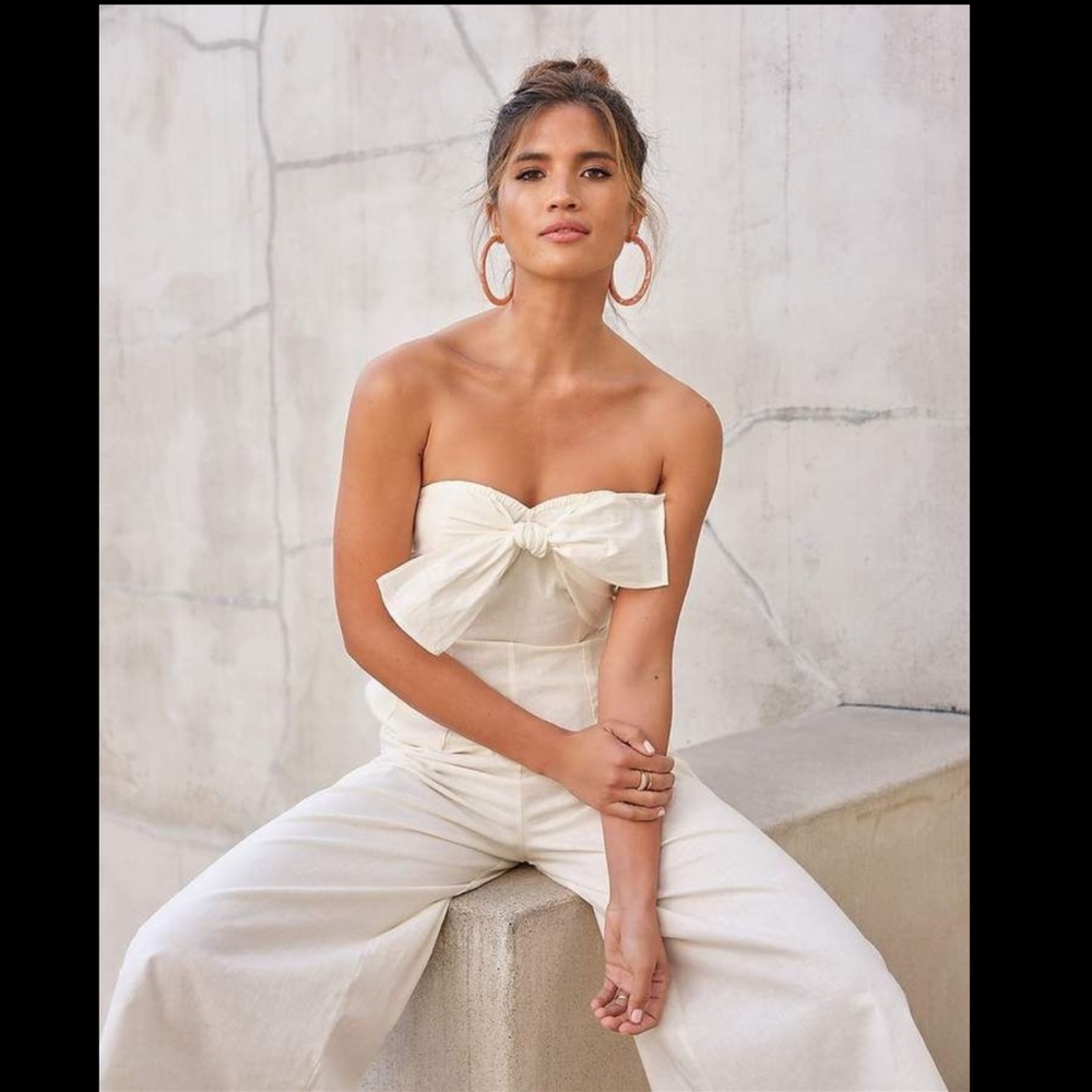 Express X Rocky Barnes Linen Culottes Jumpsuit